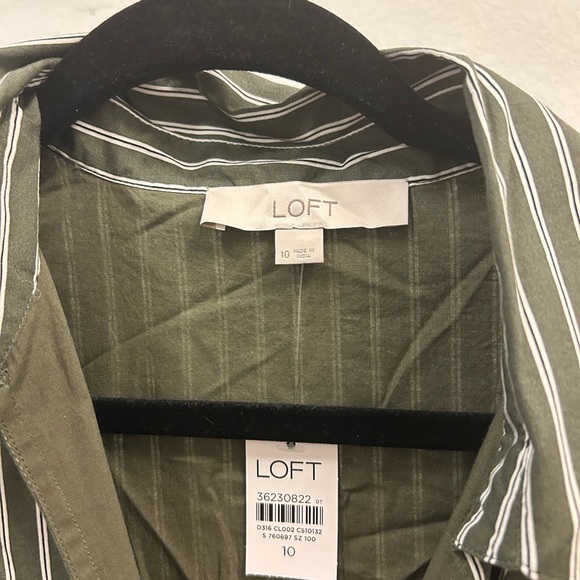 Loft Green Striped Dress - Picture 3 of 4